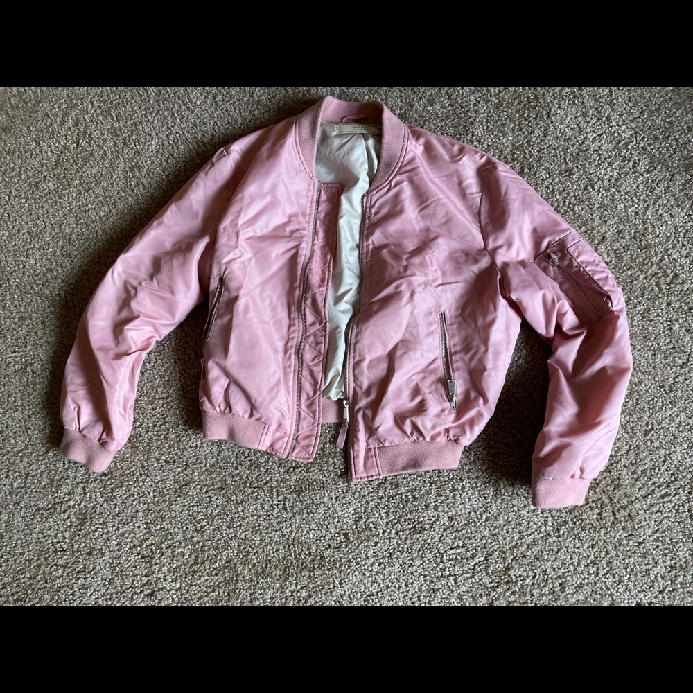 Pink Zara bomber jacket